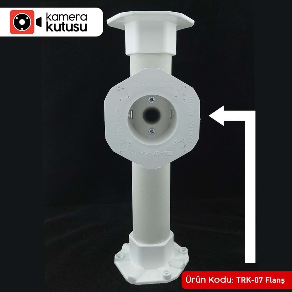 KameraKutusu TRK-07 YUVARLAK ve ÇOKGEN DİREK İÇİN MONTAJ FLANŞI-BEYAZ