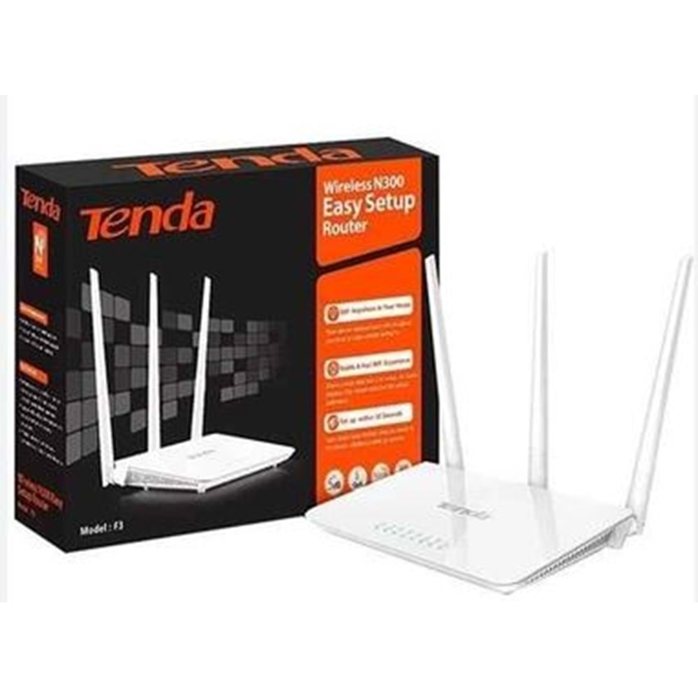 TENDA F3 4 PORT 300 MBPS 3 ANTENLİ ACCESS POINT ROUTER