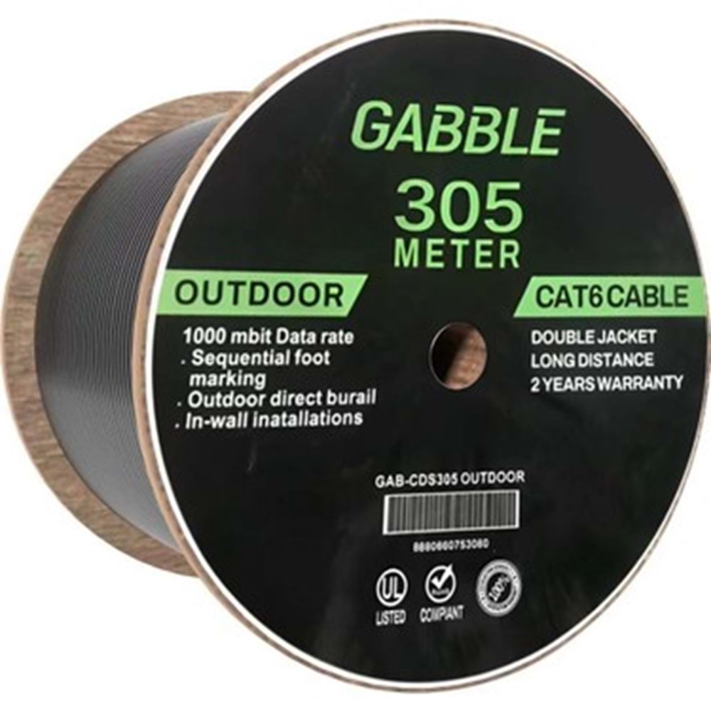 GABBLE GAB CDK305 CAT6 305MT DIŞ ORTAM KABLO OD