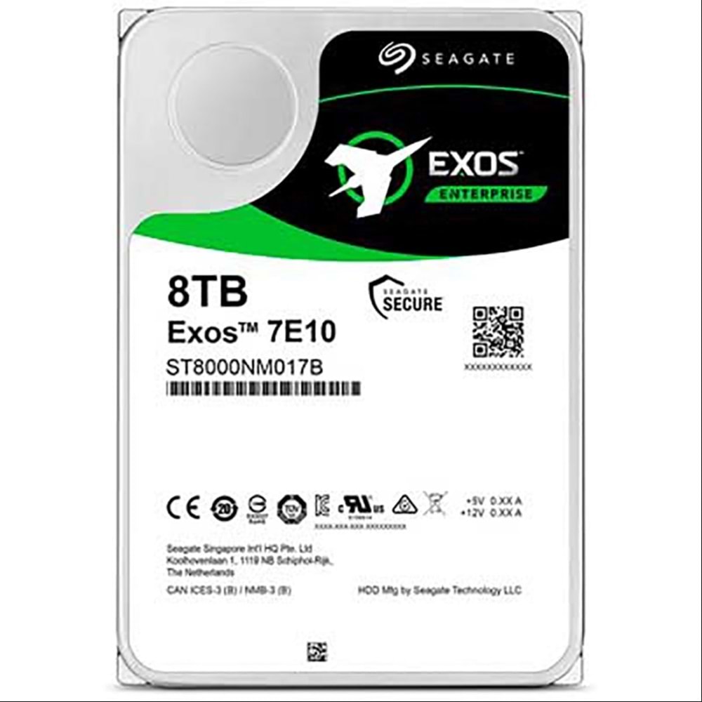 SEAGATE EXOS 8TB 7200RPM 256MB SATA 3 HDD