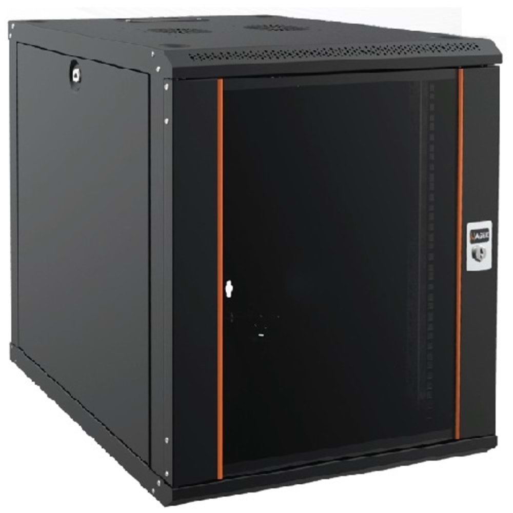 AG-AN12U6060S1-CBAA-A-M1-12U6060 AGERMONTAJLI AGENA SERISI DUVAR TIPI KABINET(ON CITALI CAM/C- S1 SİYAH)